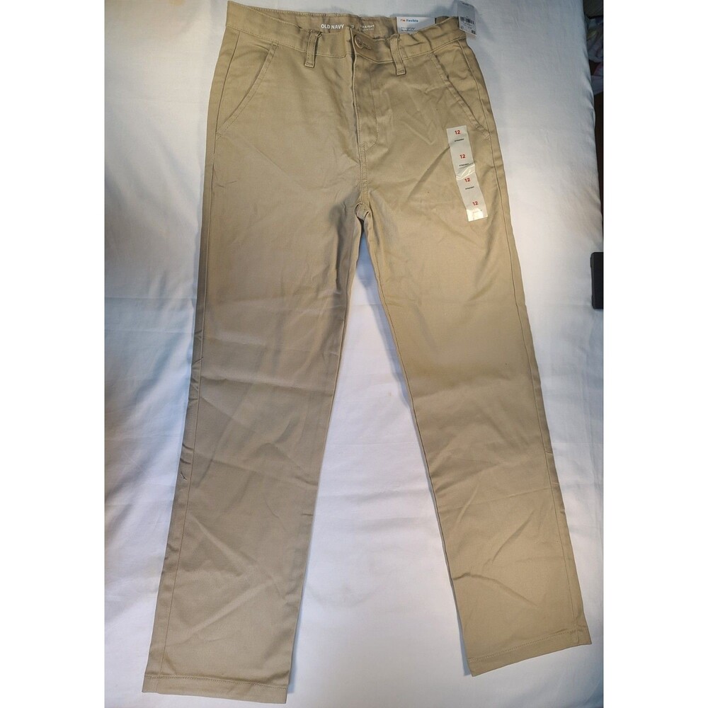 Old Navy Boys Size 12 Straight Built-In Flex Khaki Pants NWT